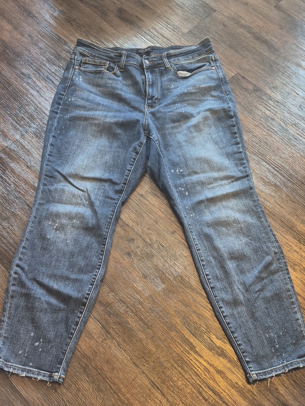 Judy Blue Distressed Medium Blue Boyfriend Jeans